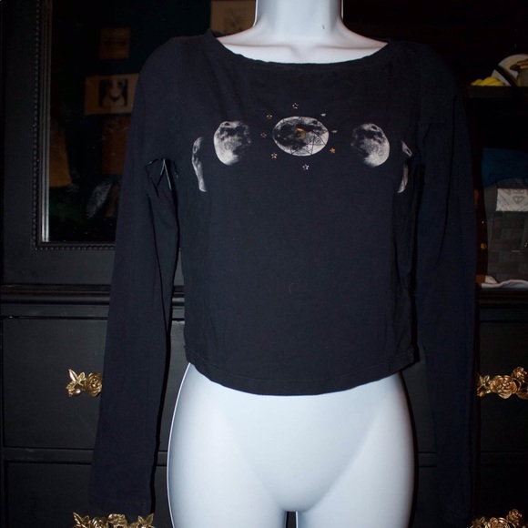 Urban Outfitters Tops - Moon Phase Crop Top Long Sleeve